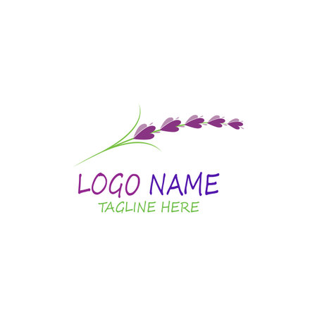 lavender floral aromatic logo vector icon illustration designのイラスト素材