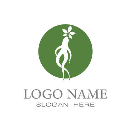 Ginseng icon Vector Illustration design Logo templateのイラスト素材