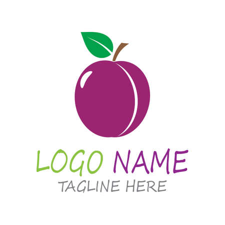 Plum logo vector icon design templateのイラスト素材