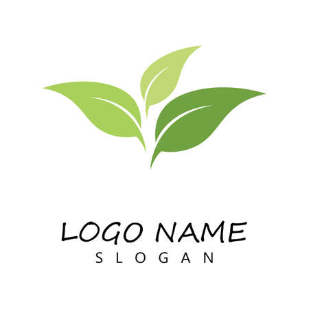 Leaf icon Vector Illustration design Logo templateのイラスト素材