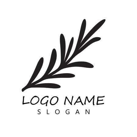 rosemary leaf vector logo illustration templateのイラスト素材