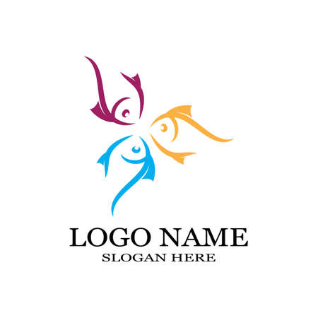 Fish Icon vector illustration logo template designのイラスト素材