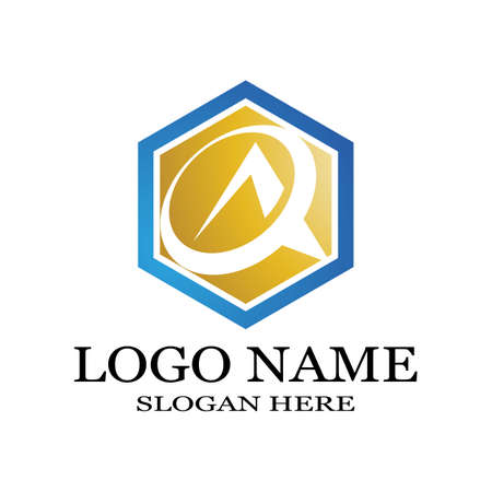 A Letter Logo Template vector icon illustration designのイラスト素材