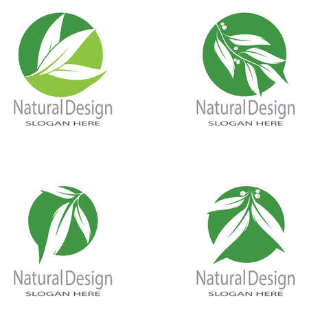 Leaf icon Vector Illustration design  templateのイラスト素材