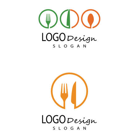 spoon and fork logo template illustrationのイラスト素材