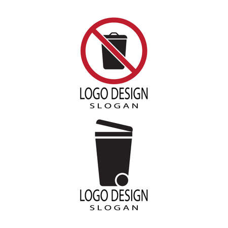 trash can icon vector design template and symbolのイラスト素材