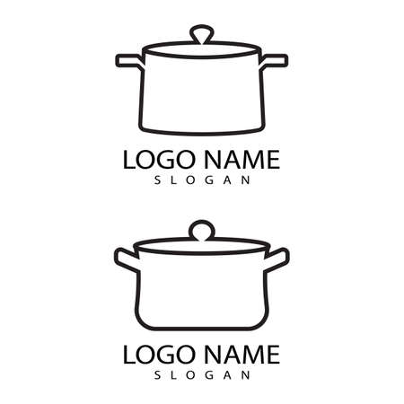 Saucepan Icon Logo Vector template and Symbolのイラスト素材