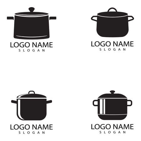 Saucepan Icon Logo Vector template and Symbolのイラスト素材