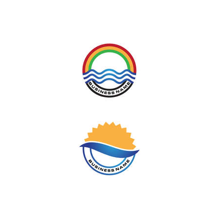 Water wave icon vector illustration design logoのイラスト素材