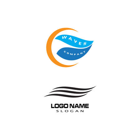 Water wave icon vector illustration design logoのイラスト素材