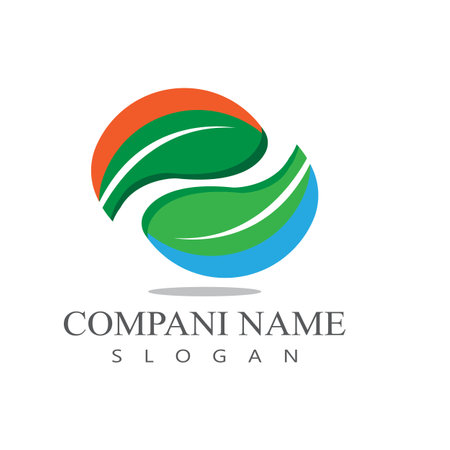 Leaf icon Vector Illustration design Logo templateのイラスト素材