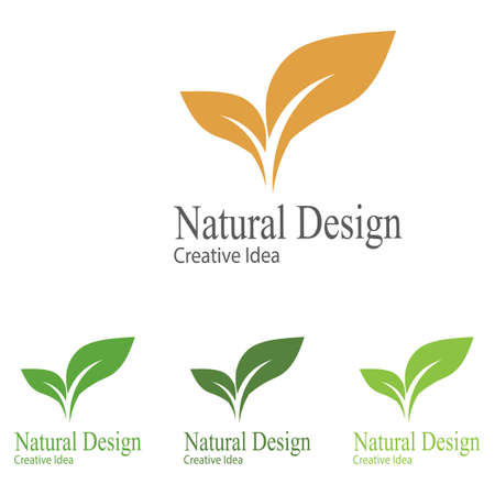 Leaf icon Vector Illustration design Logo templateのイラスト素材