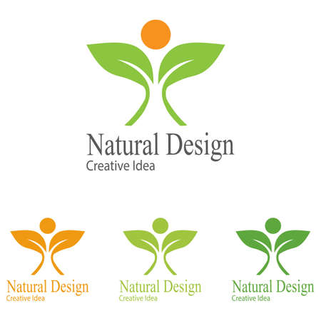 Leaf icon Vector Illustration design Logo templateのイラスト素材