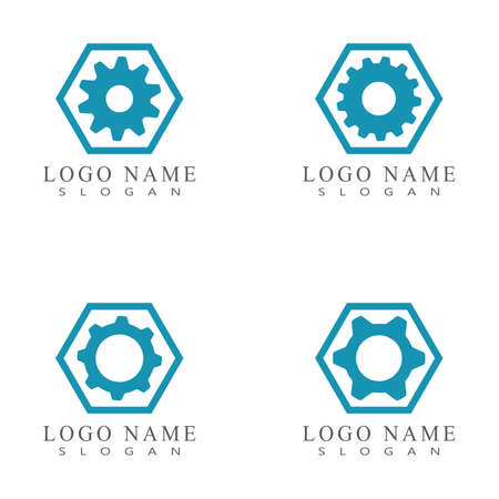 Gear Logo Template vector icon illustration designのイラスト素材