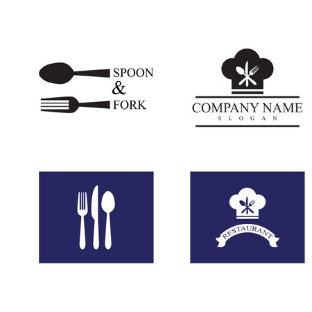 spoon and fork logo template illustrationのイラスト素材