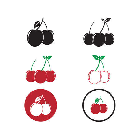 Cherry logo template design illustrationのイラスト素材