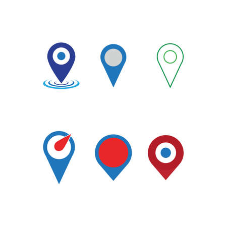 Location point Logo template vector icon illustration designのイラスト素材
