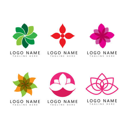 Beauty Vector lotus flowers design logo Template iconのイラスト素材
