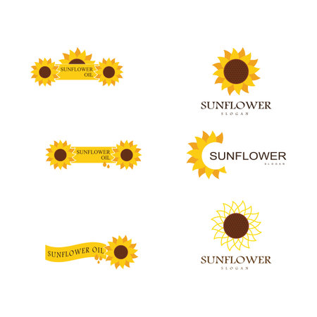 Sunflower logo icon vector illustrationのイラスト素材