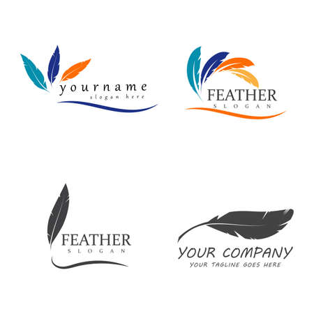Feathers icon Vector Illustration design Logo templateのイラスト素材