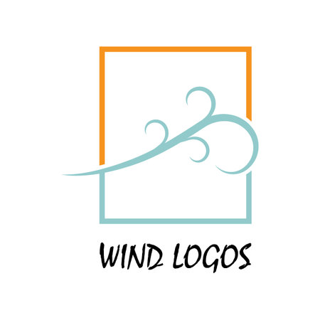 Wind icon isolated logo vector template designのイラスト素材
