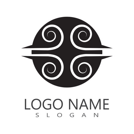 Wind icon isolated logo vector template designのイラスト素材
