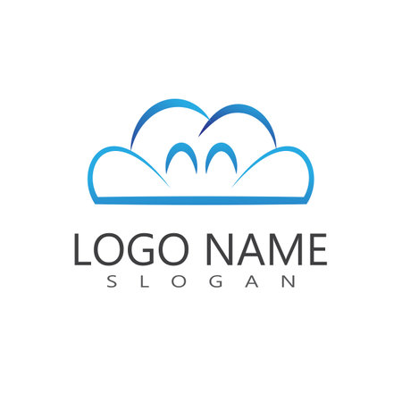 Cloud illustration logo vector flat designのイラスト素材