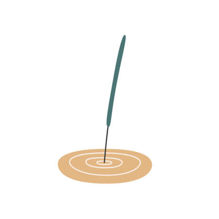 Aromatic stick on a metal stand. Concept of relaxation and aromatherapy. Vector illustration isolated on white background, flat design.のイラスト素材