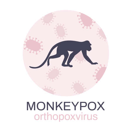 Monkeypox outbreak. Monkeys as carriers of the monkey pox virus. Flat design vector illustration,...