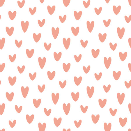 Seamless pattern with simple pink hearts. Vector illustration. Design for scrapbooking, wrapping...