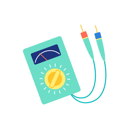 Multimeter flat style illustration isolated on white background