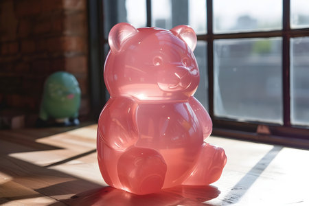 Explore the charm of a pink teddy bear piggy bank, perfect for kids and collectors alike. A delightful way to start savingの素材