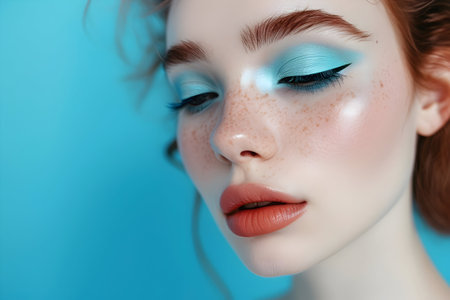 Achieve an enchanting prom look with light blue makeup, embracing the captivating allure of blue eyeshadow aesthetic. Elevate your beauty with this elegant and refreshing aqua makeup look for a mesmerizing and unforgettable appearanceの素材