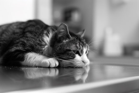 A veterinarian examines a cat in a veterinary clinic, ensuring the feline's health and well-being.の素材
