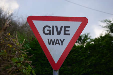 Give way signの写真素材