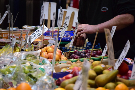 Fresh fruits at a marketのeditorial素材