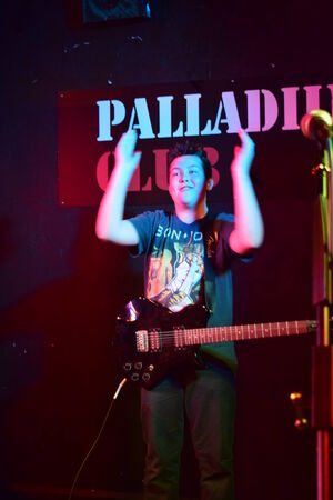 Boy on stageの写真素材