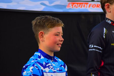 Getting medals after a cycling race in Barnstaple, Devon 2014のeditorial素材