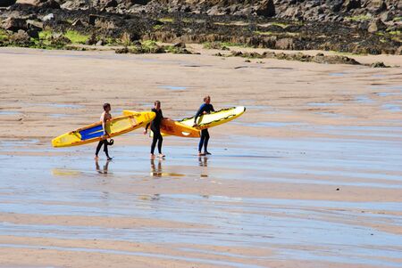 RNLI Lifeguards on duty at Budeのeditorial素材