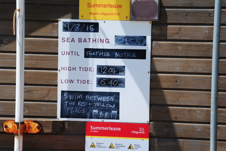 RNLI Lifeguards on duty at Budeのeditorial素材
