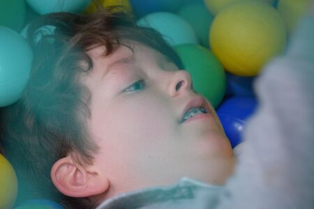 playing in the play areaの写真素材