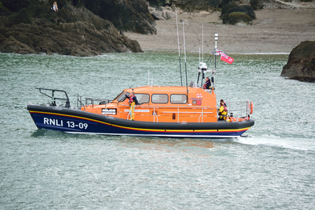 RNLI Lifeboat in the Seaのeditorial素材