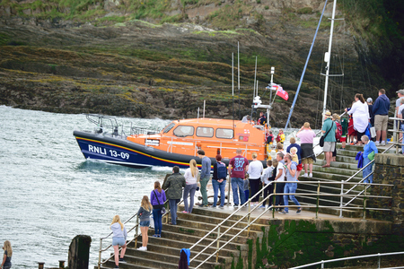 RNLI Lifeboat in the Seaのeditorial素材