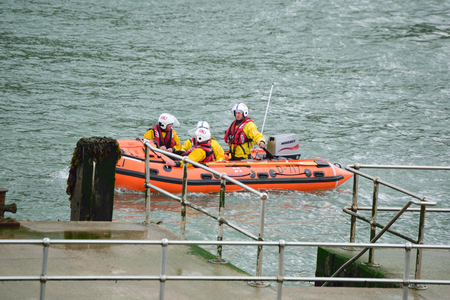 RNLI Lifeboat in the Seaのeditorial素材