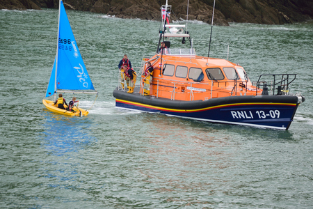 RNLI Lifeboat in the Seaのeditorial素材