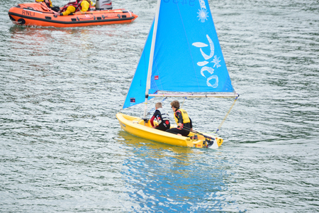 RNLI Lifeboat in the North Devon Seaのeditorial素材