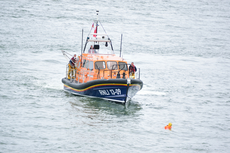 RNLI Lifeboat in the North Devon Seaのeditorial素材