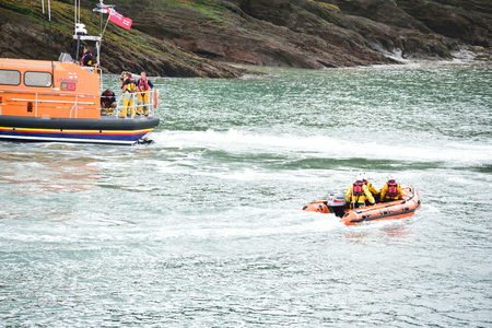 RNLI Lifeboat in the North Devon Seaのeditorial素材
