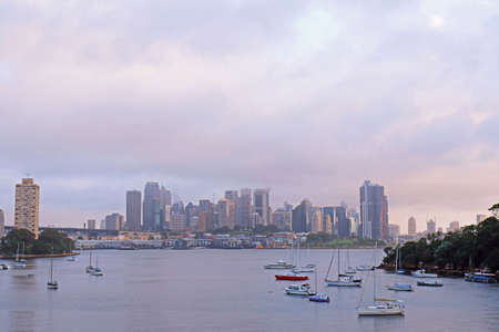 Cloudy Sydney harbour as seen from Waverton.のeditorial素材