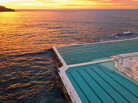 Bondi Icebergs pool at sunrise time.の写真素材